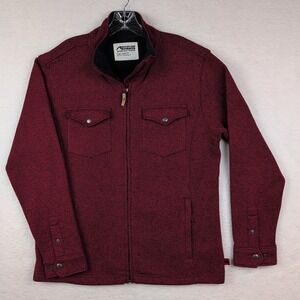 Mountain Khakis Men's Large Full Zip Fleece Sweater Jacket Old Faithful Red